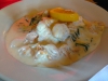 Louisiana Oh la la, gefrituurde oesters, garnelen en rivierkreeftjes in romige cajunsaus