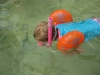 Rosalie kan ook snorkelen