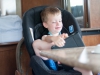 Zo zit Florian in de camper