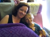En Rosalie en mama achter ons